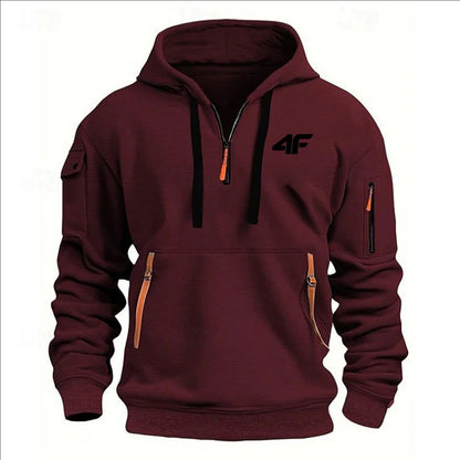 Sweat à capuche épais d'hiver pour homme – Coupe ample, imprimé, streetwear sportif