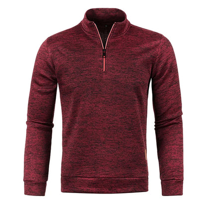 WHWR Men’s Long Turtleneck Zip Pullover Hoodie – Casual Spring & Autumn Sweatshirt