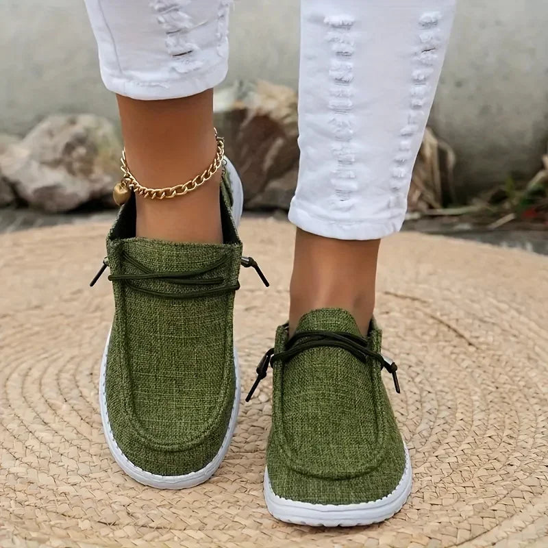 Knut Elgvin™ 2024 Chaussures basses décontractées à lacets pour femme – Ballerines légères en PU pour un confort quotidien