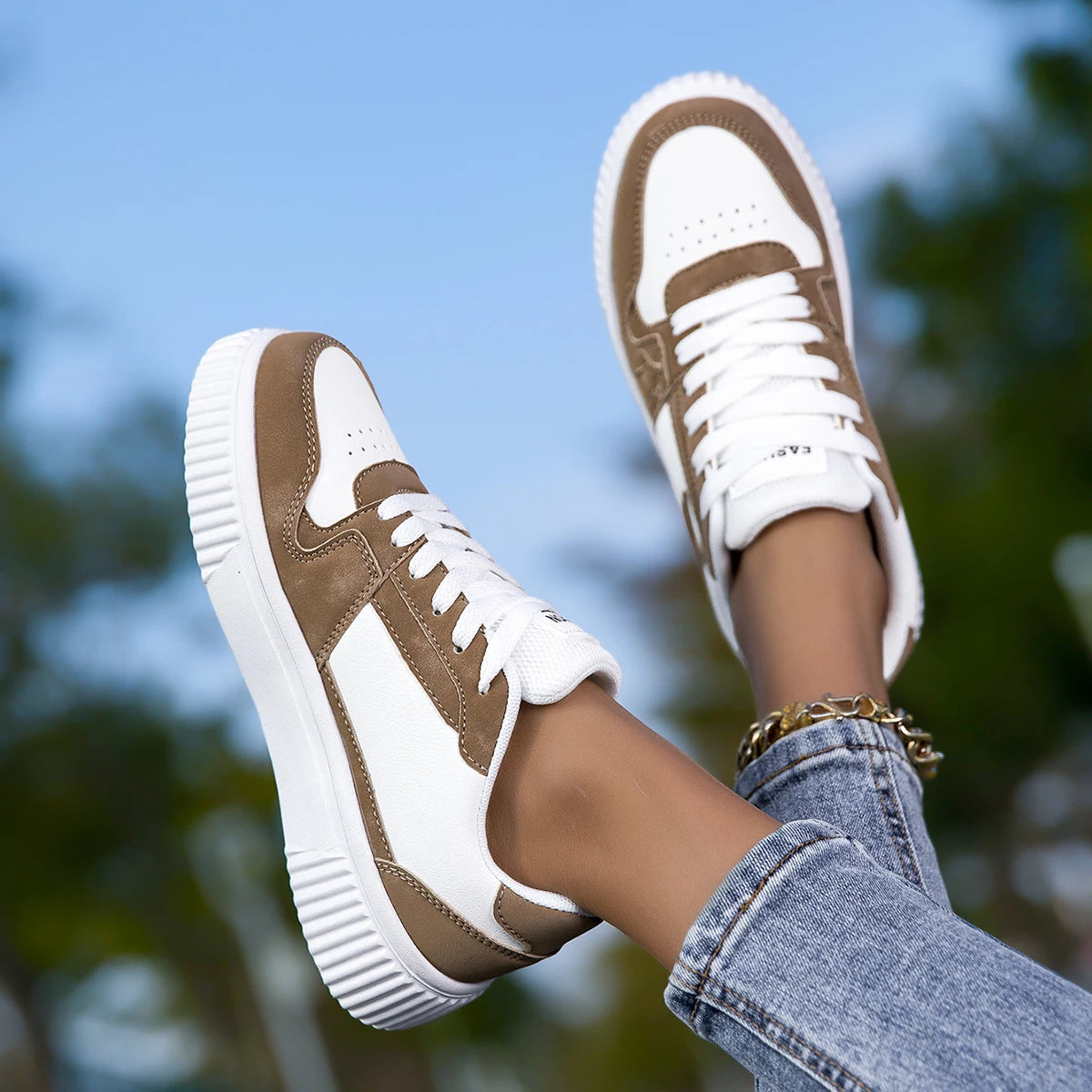 Loom & Soul YRZL Unisex Sports Sneakers – Breathable Thick Sole Comfort