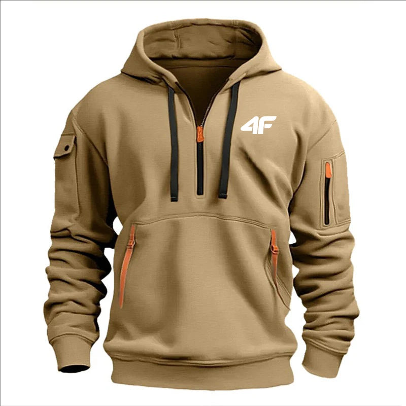 Sweat à capuche épais d'hiver pour homme – Coupe ample, imprimé, streetwear sportif