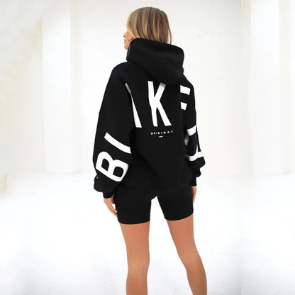 Sweat-shirt à capuche décontracté imprimé pour femme – Coupe ample automne-hiver