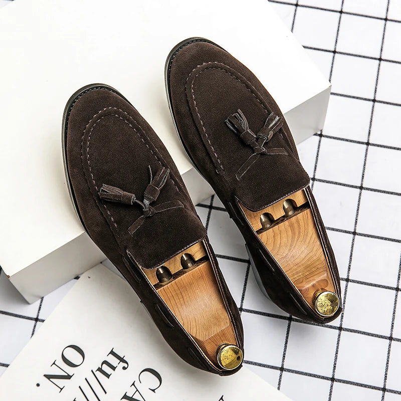 HAJERO™ SoftStep Mocassins en Faux Daim – Chaussures Décontractées à Enfiler pour Hommes | Mocassins Confortables et Respirants avec Massage pour le Bureau et le Quotidien