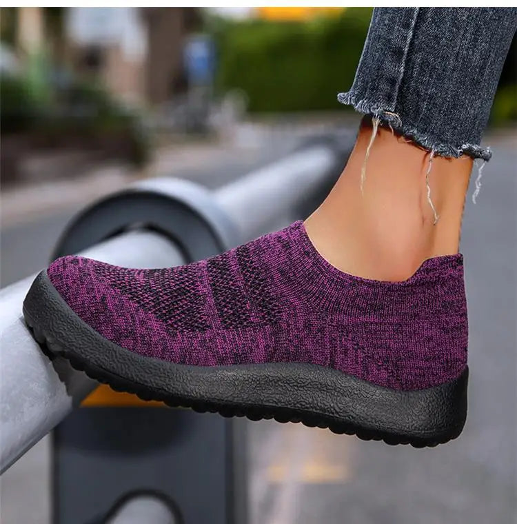 ZJEGA™ 2024 Baskets de course respirantes à enfiler pour femmes – Chaussures de sport légères à ajustement chaussette