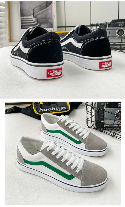 Baskets en toile à carreaux pour homme – Chaussures décontractées légères à lacets