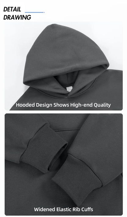 Sweat à capuche épais en molleton pour homme – Coton épais à enfiler, décontracté, style streetwear