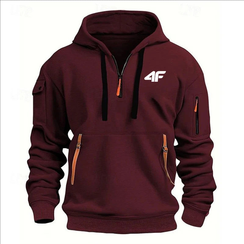 Sweat à capuche épais d'hiver pour homme – Coupe ample, imprimé, streetwear sportif