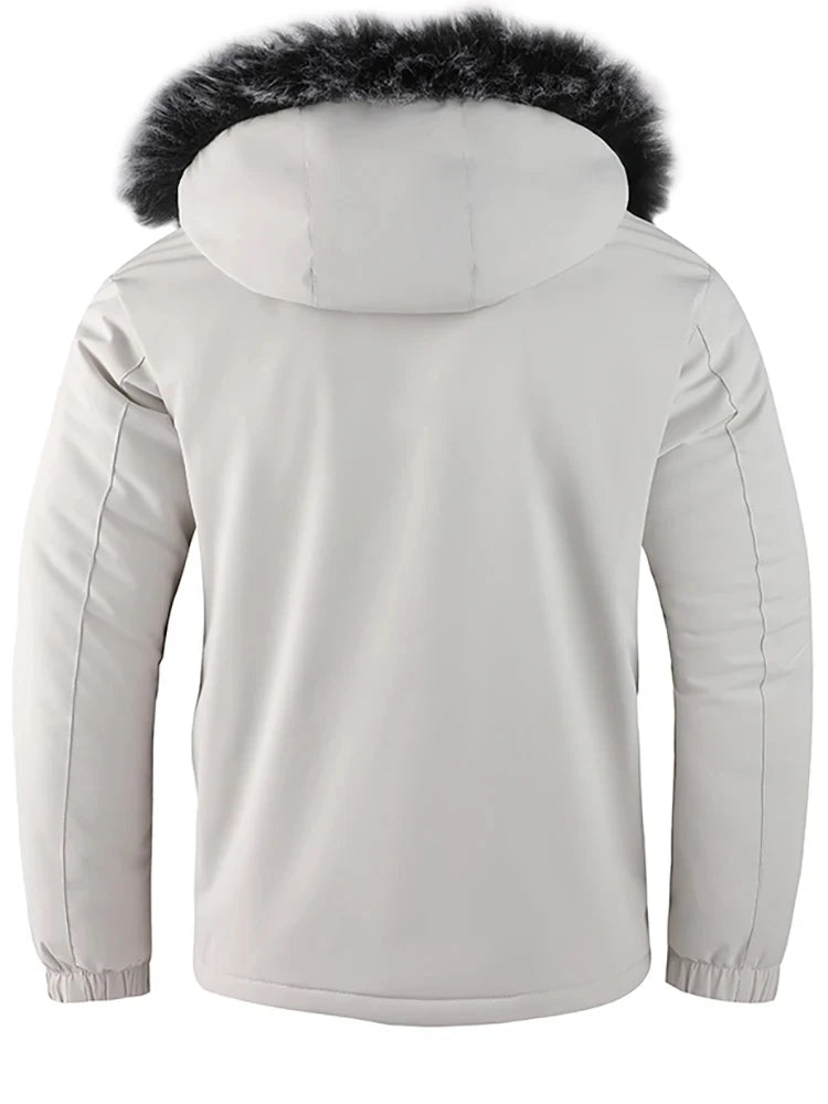 Loom & Soul Men’s Hooded Cotton Jacket – Warm Windproof Winter Padded Coat