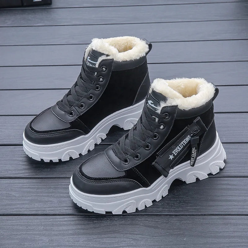 Loom & Soul Women’s Warm Winter Boots – British Style Thick-Soled Ankle Boot