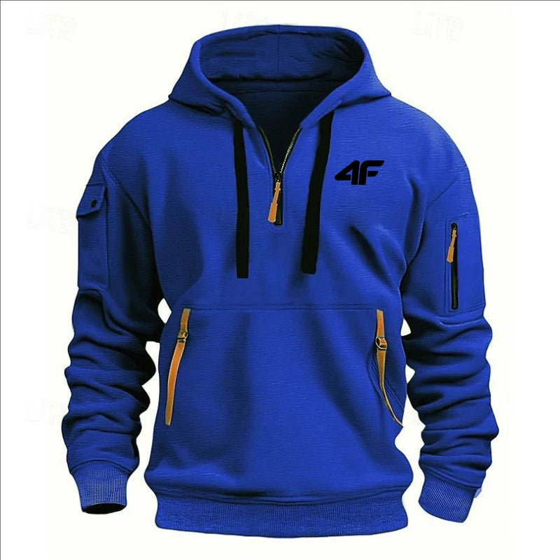 Sweat à capuche épais d'hiver pour homme – Coupe ample, imprimé, streetwear sportif