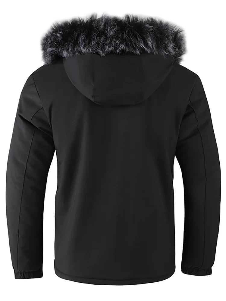 Loom & Soul Men’s Hooded Cotton Jacket – Warm Windproof Winter Padded Coat