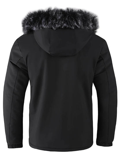 Loom & Soul Men’s Hooded Cotton Jacket – Warm Windproof Winter Padded Coat