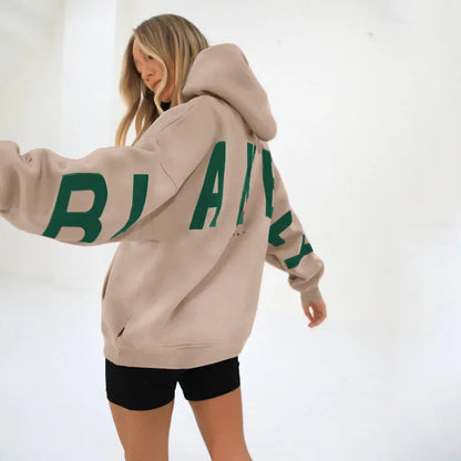 Sweat-shirt à capuche décontracté imprimé pour femme – Coupe ample automne-hiver