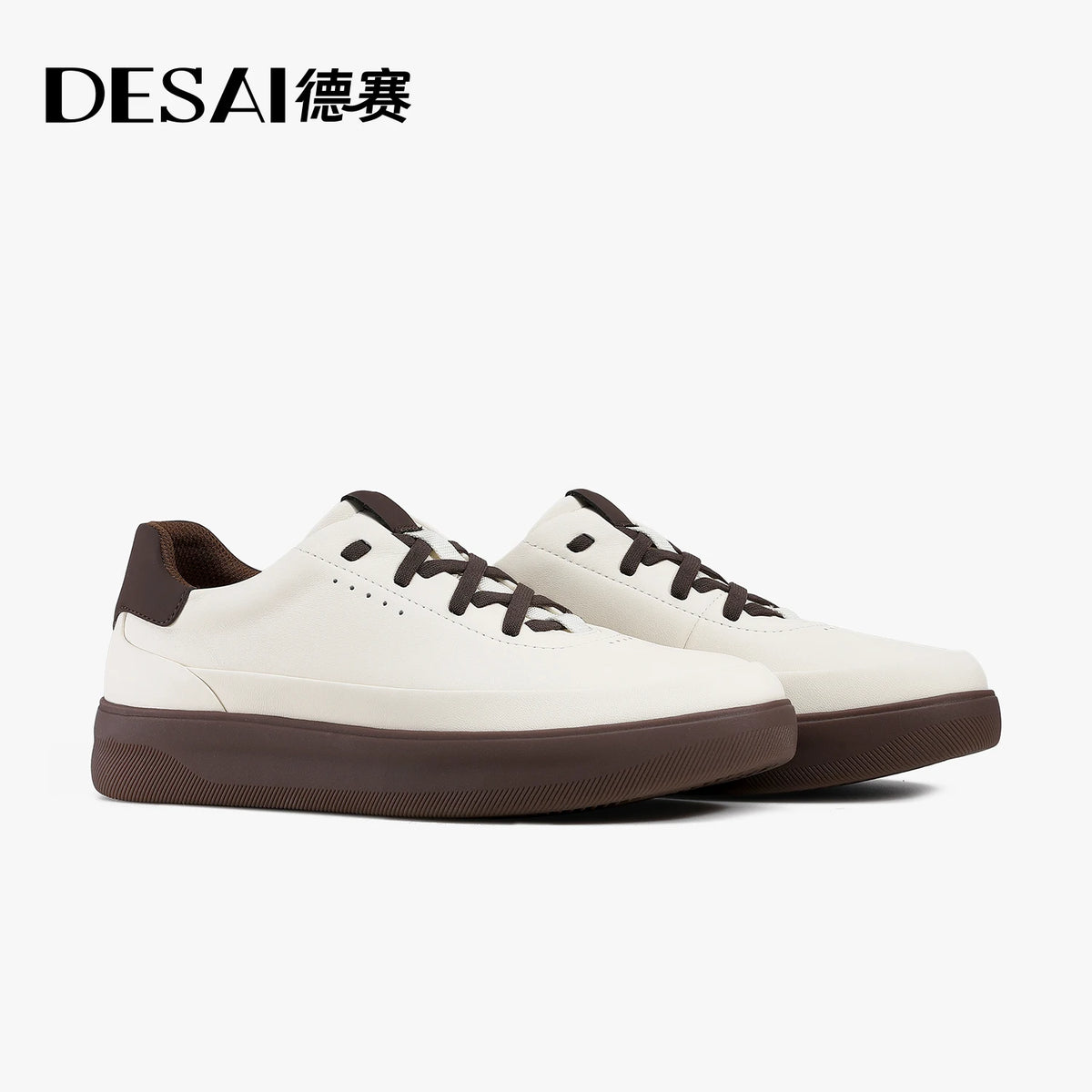 Desai™ DS3097 Men’s Leather Casual Shoes – Lightweight Breathable Soft Sole Sneakers