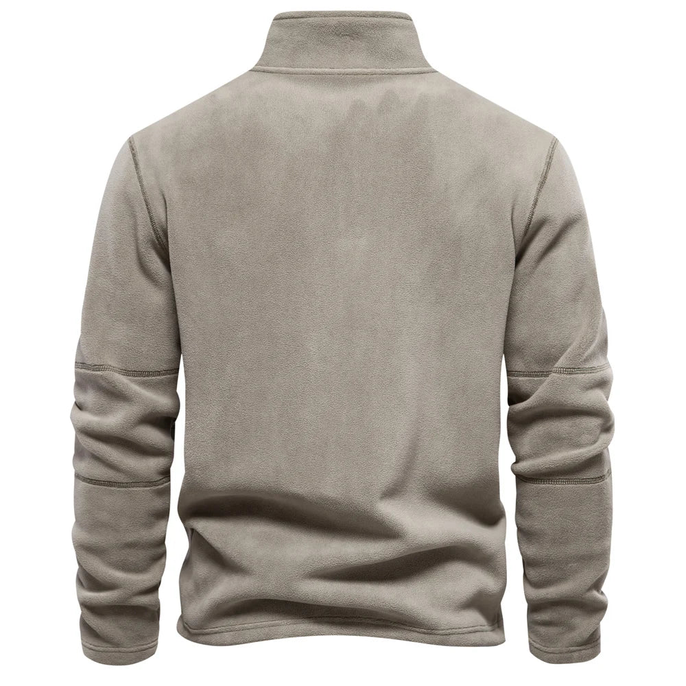 AIOPESON Men’s Thick Fleece Pullover – Turn-Down Collar Winter Sweatshirt