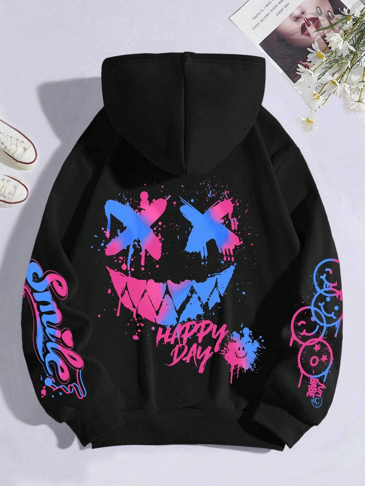 Women’s Fleece Pullover Hoodie – Warm Winter Casual Print Hooded Sweatshirt S-XXL
