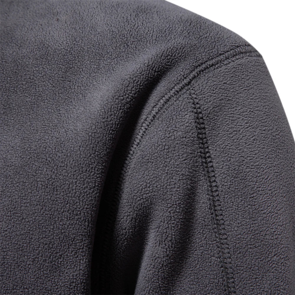 AIOPESON Men’s Thick Fleece Pullover – Turn-Down Collar Winter Sweatshirt