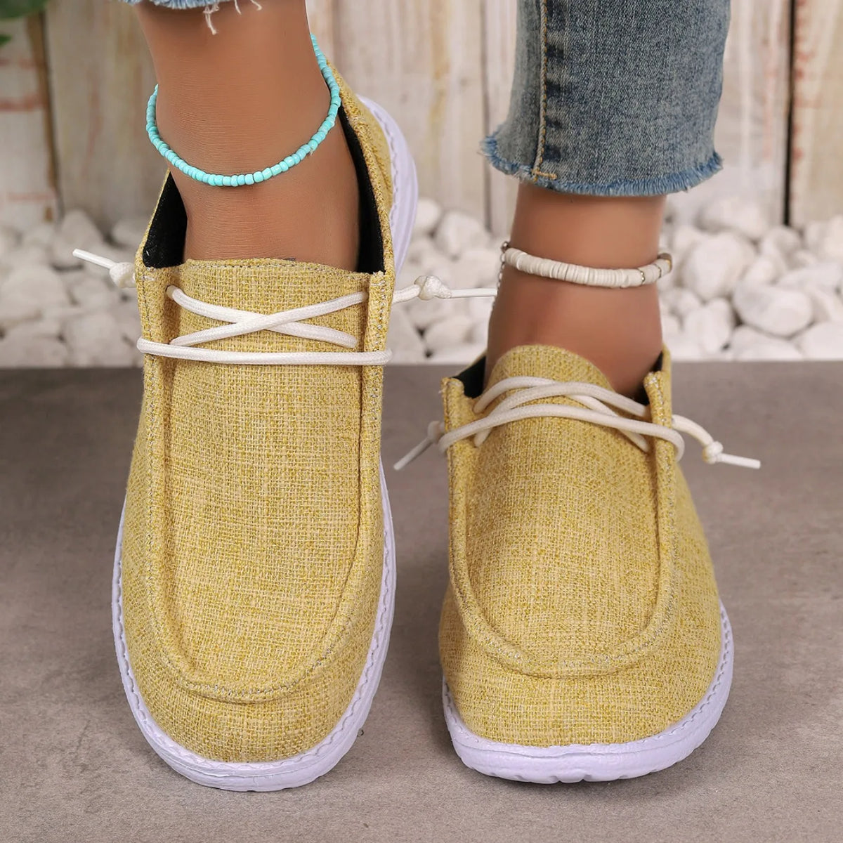Knut Elgvin™ 2024 Chaussures basses décontractées à lacets pour femme – Ballerines légères en PU pour un confort quotidien