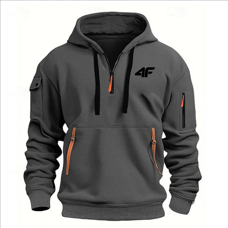 Sweat à capuche épais d'hiver pour homme – Coupe ample, imprimé, streetwear sportif