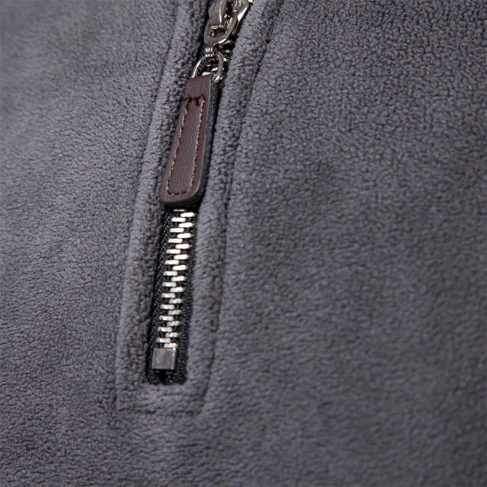 AIOPESON Men’s Thick Fleece Pullover – Turn-Down Collar Winter Sweatshirt