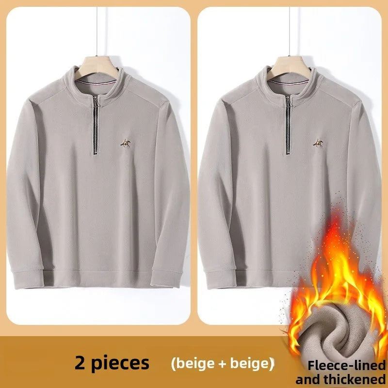 Pull zippé à col montant pour homme – Sweat-shirt en polaire décontracté automne 2025
