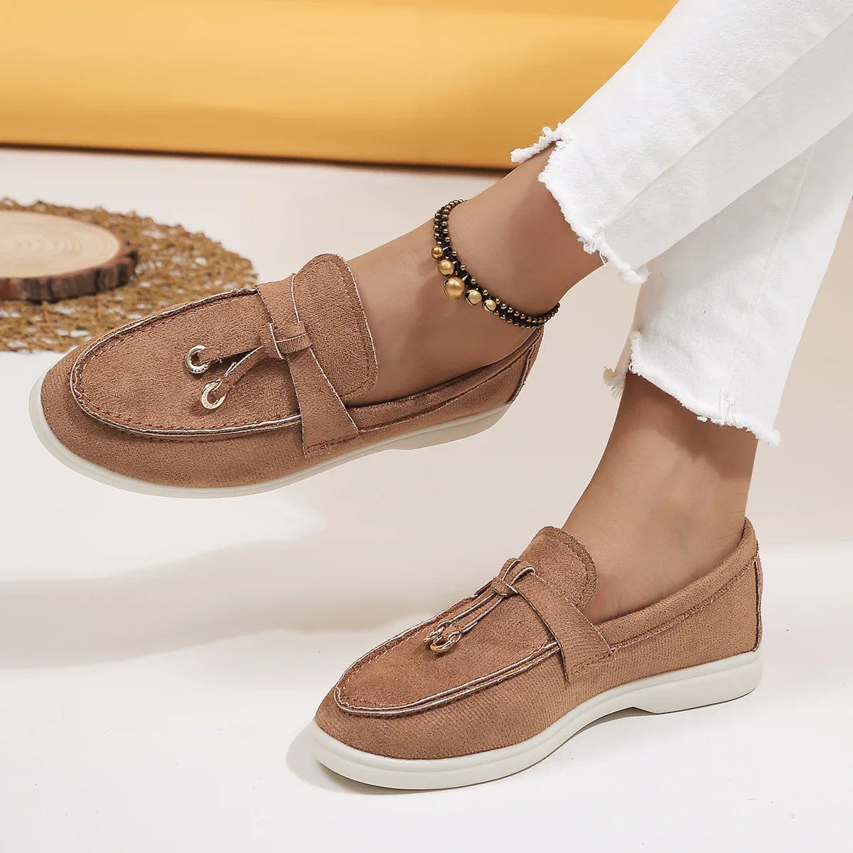 Mocassins en coton à enfiler pour femmes – Ballerines légères et décontractées pour le quotidien