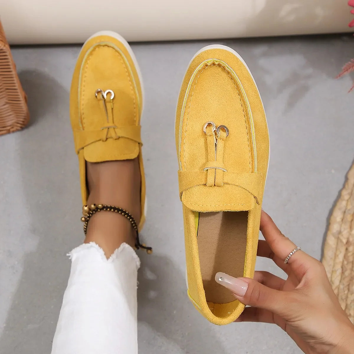 Mocassins en coton à enfiler pour femmes – Ballerines légères et décontractées pour le quotidien