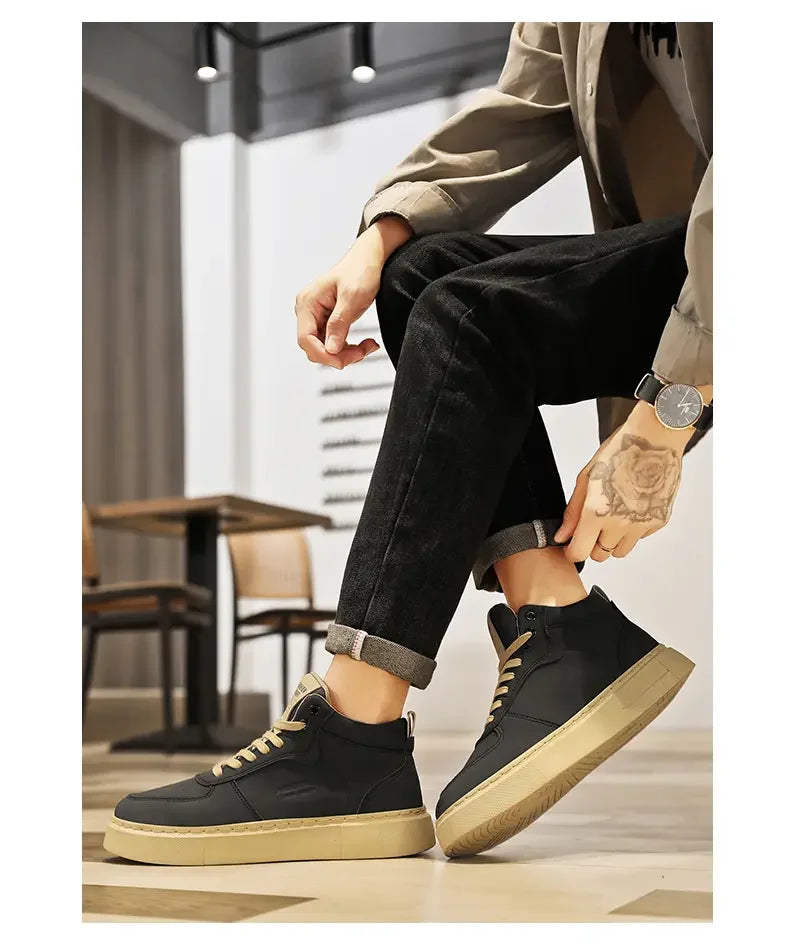 Loom & Soul Men’s Mid-Top Skate Sneakers – 2025 Breathable Casual Shoes