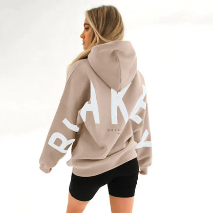 Sweat-shirt à capuche décontracté imprimé pour femme – Coupe ample automne-hiver