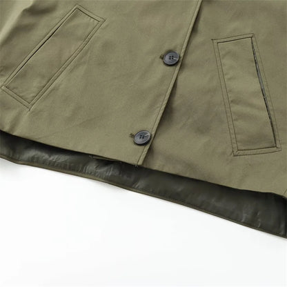 Veste à revers et capuche EleganceEase™ – Style automnal intemporel, confiance sans effort
