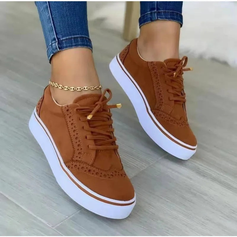 Baskets basses vulcanisées Loom & Soul pour femme – Chaussures plates décontractées et polyvalentes