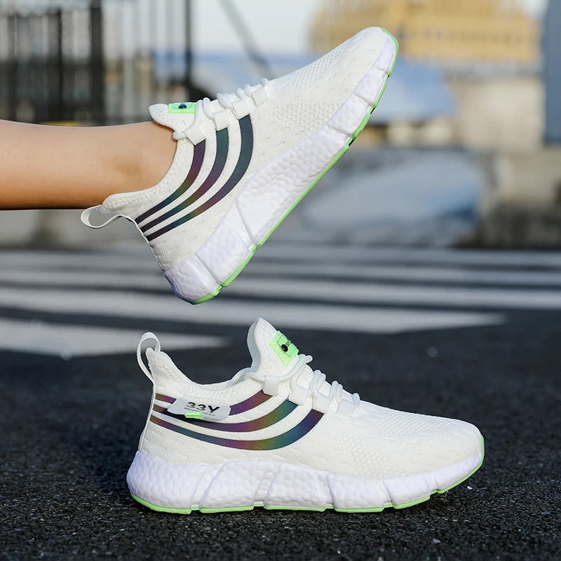 Men’s Lace-Up Mesh Sneakers – Lightweight Breathable Casual Walking Shoes