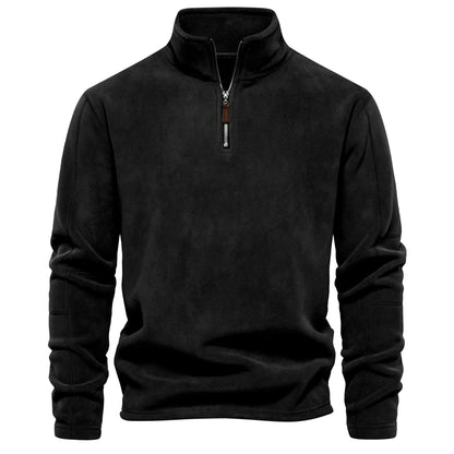 AIOPESON Men’s Thick Fleece Pullover – Turn-Down Collar Winter Sweatshirt