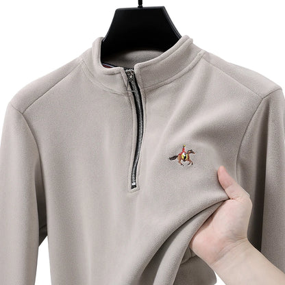 Pull zippé à col montant pour homme – Sweat-shirt en polaire décontracté automne 2025