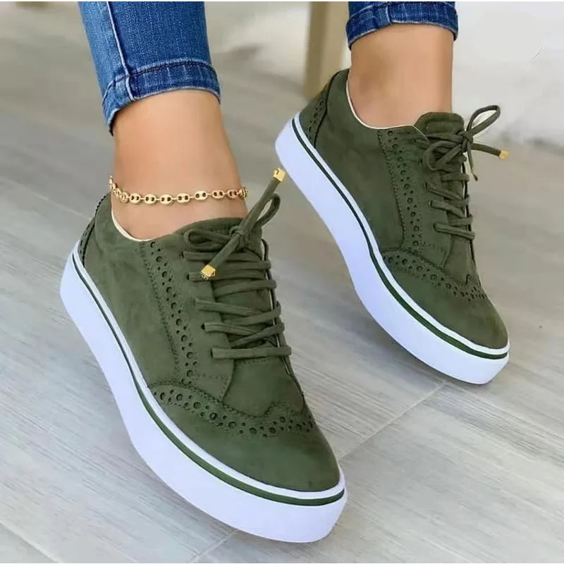 Baskets basses vulcanisées Loom & Soul pour femme – Chaussures plates décontractées et polyvalentes