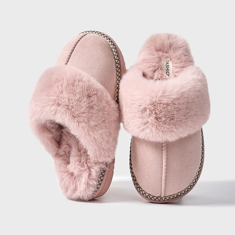 Chaussons d'hiver douillets Smile Popcorn™ – Claquettes d'intérieur chaudes en fausse fourrure pour femmes