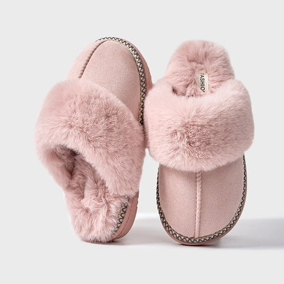 Chaussons d'hiver douillets Smile Popcorn™ – Claquettes d'intérieur chaudes en fausse fourrure pour femmes