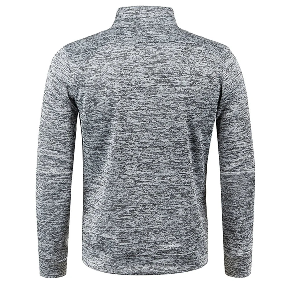 WHWR Men’s Long Turtleneck Zip Pullover Hoodie – Casual Spring & Autumn Sweatshirt