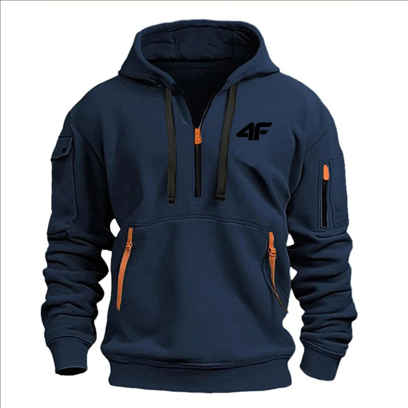 Sweat à capuche épais d'hiver pour homme – Coupe ample, imprimé, streetwear sportif