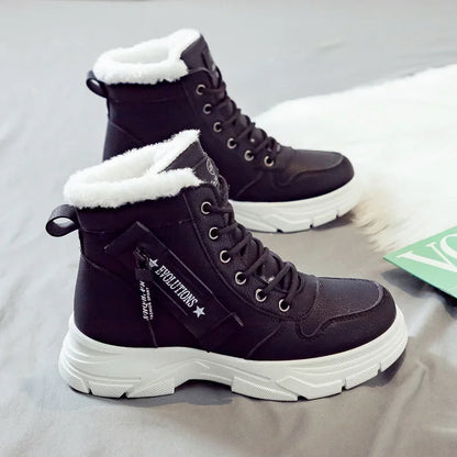 Loom & Soul Women’s Winter Snow Boots – Warm PU Mid-Calf Platform Boots