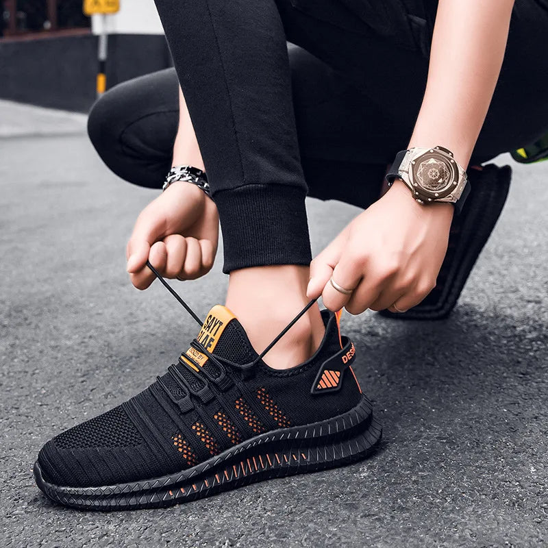 Men’s Flyknit Sneakers – Lightweight Breathable Casual Walking Shoes