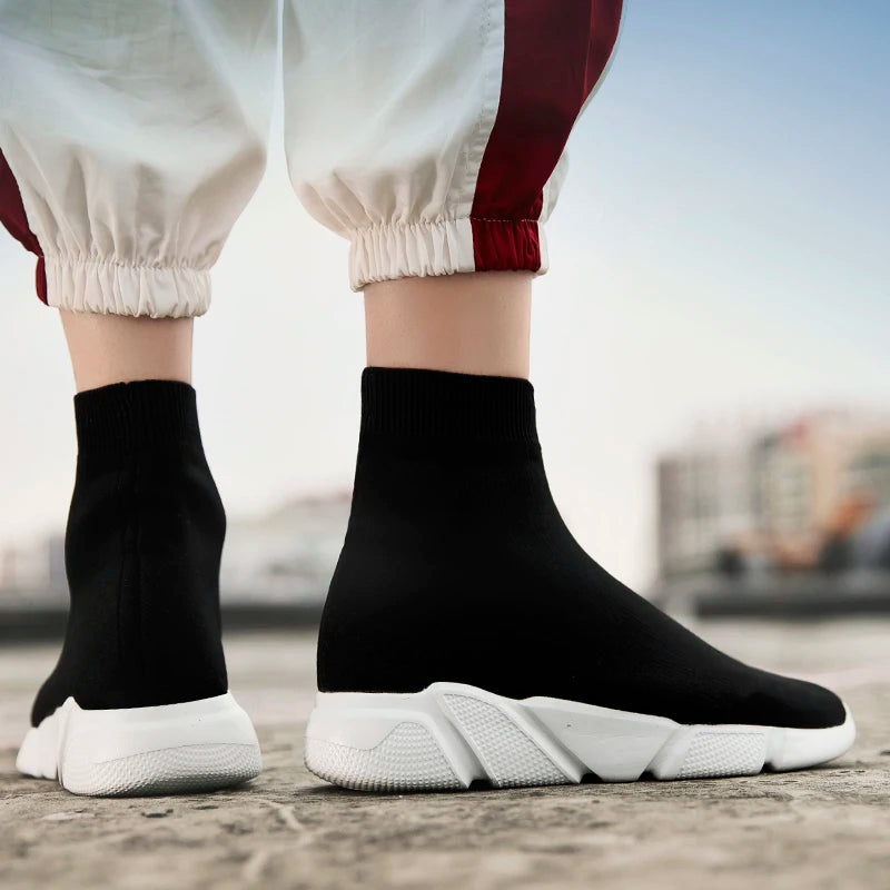 Chaussures de course montantes – Baskets unisexe à enfiler | Baskets réfléchissantes, respirantes et légères pour hommes et femmes