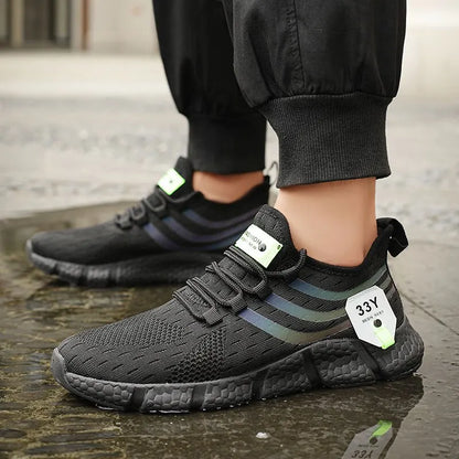 Men’s Lace-Up Mesh Sneakers – Lightweight Breathable Casual Walking Shoes