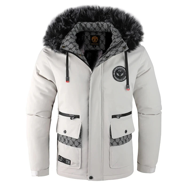 Loom & Soul Men’s Hooded Cotton Jacket – Warm Windproof Winter Padded Coat