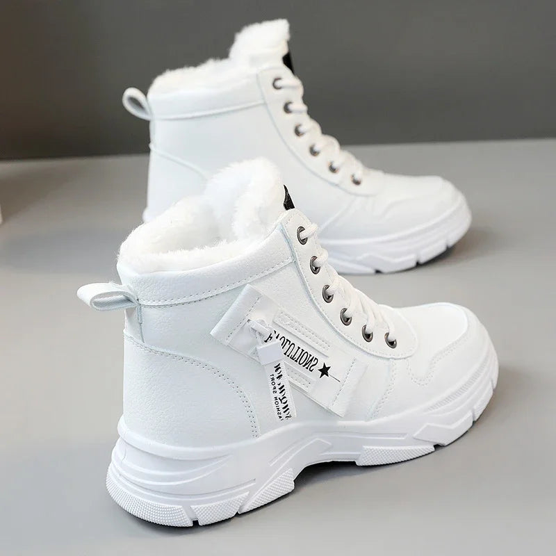 Loom & Soul Designer Women’s Plush Sneakers – Warm Winter High-Top Shoes