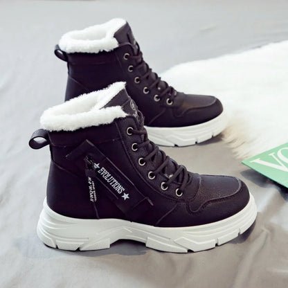 Loom & Soul Women’s Winter Snow Boots – Warm PU Mid-Calf Platform Boots