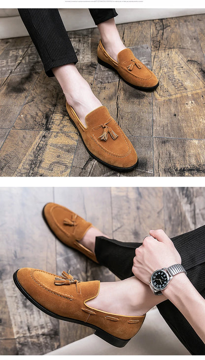 HAJERO™ SoftStep Mocassins en Faux Daim – Chaussures Décontractées à Enfiler pour Hommes | Mocassins Confortables et Respirants avec Massage pour le Bureau et le Quotidien