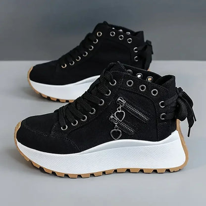 Chaussures décontractées à enfiler pour femme – Baskets confortables légères en PU