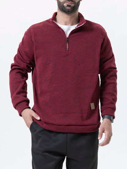 WHWR Men’s Long Turtleneck Zip Pullover Hoodie – Casual Spring & Autumn Sweatshirt