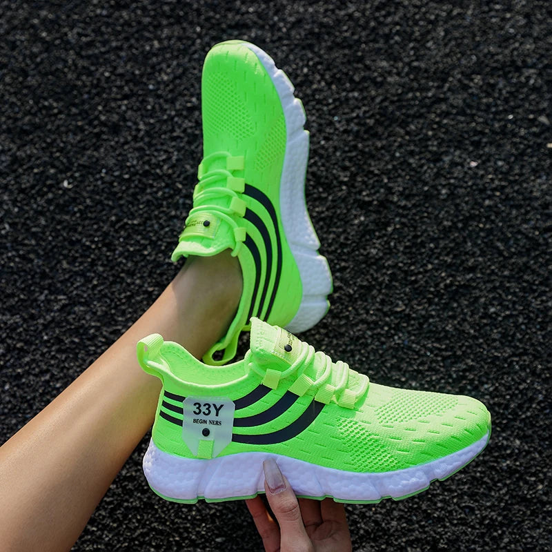 Men’s Lace-Up Mesh Sneakers – Lightweight Breathable Casual Walking Shoes